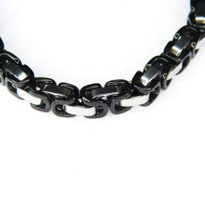 Königsarmband Edelstahl teilweise geschwärzt