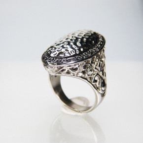 Edelstahlring mit gehämmerter Oberfläche Größe 59 (Ø ca. 18,8 mm)