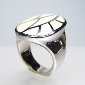 Edelstahlring Mosaik hell W 19