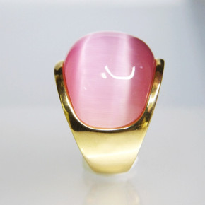 Edelstahlring vergoldet "pink" Größe 56 (Ø ca. 17,8 mm)
