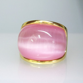 Edelstahlring vergoldet "pink" Größe 58 (Ø ca. 18,5 mm)