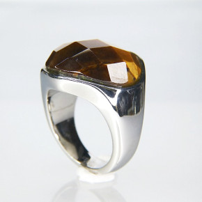 Edelstahlring mit Tigerauge W 18,1
