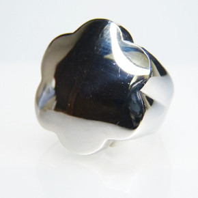 massiver Edelstahlring gewellt Größe 56 (Ø ca. 17,8 mm)