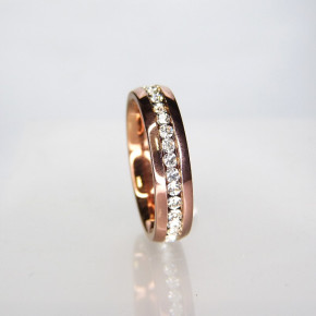 Memory-Ring Edelstahl rosévergoldet Größe 52 (Ø ca. 16,6 mm)