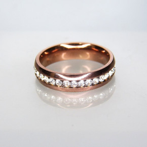 Memory-Ring Edelstahl rosévergoldet Größe 54 (Ø ca. 17,2 mm)