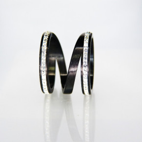 Spiralring Edelstahl geschwärzt Größe 59 (Ø ca. 18,8 mm)