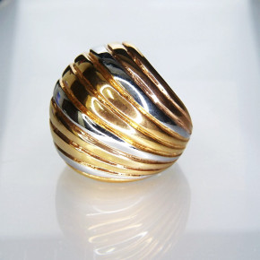 auffälliger Edelstahlring Bicolor Größe 60 (Ø ca. 19,1 mm)