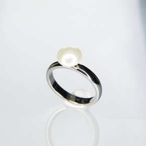 Edelstahlring mit "Perle" Größe 60 (Ø ca. 19,1 mm)