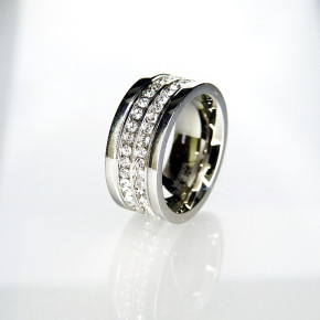 Edelstahlring mit Zirkonia Größe 56 (Ø ca. 17,8 mm)