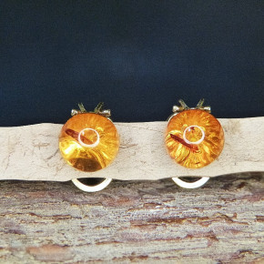 Bernstein-Ohrclipse ca. 10mm