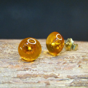 Bernstein-Ohrstecker ca. 10mm
