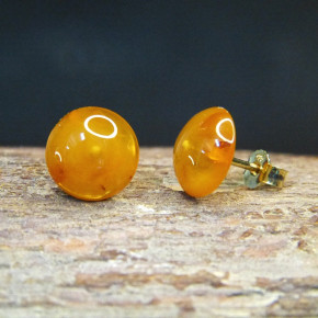 milchige Bernsteinstecker ca. 12mm