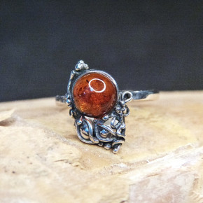 Silberring mit Bernstein Größe 56 (Ø ca. 17,8 mm)