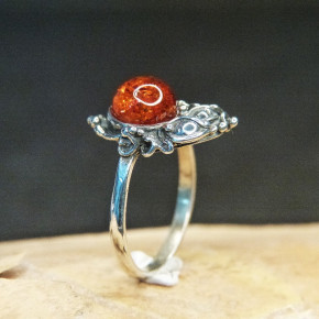 Silberring mit Bernstein Größe 56 (Ø ca. 17,8 mm)