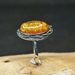 Silberring mit Bernstein W17,8