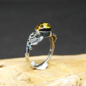 Silberring mit Bernstein W17,2