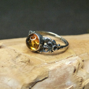 Silberring mit Bernstein W17,2