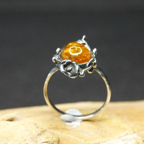 Silberring mit Bernstein W 18,2