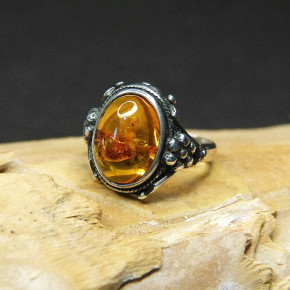 Silberring mit Bernstein W17,2