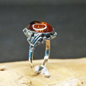 Silberring mit Bernstein W 18,5
