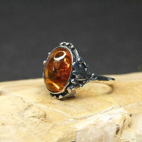 Silberring mit Bernstein W 18,5