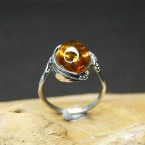 Silberring mit Bernstein W 17,5