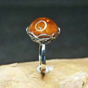 Silberring mit Bernstein W17,5