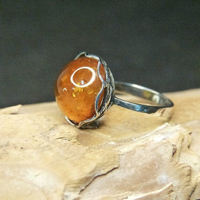 Silberring mit Bernstein W17,5