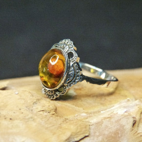 Silberring mit Bernstein W 18,5