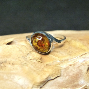 Silberring mit Bernstein Größe 59 (Ø ca. 18,8 mm)