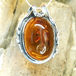 Bernstein-Anhänger in Silber 925/-