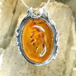 Bernstein-Anhänger in Silber 925/-