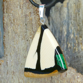 Mammut-Anhänger stark gemasert mit Malachit