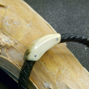 Flechtleder-Armband mit toller Mammutrinde