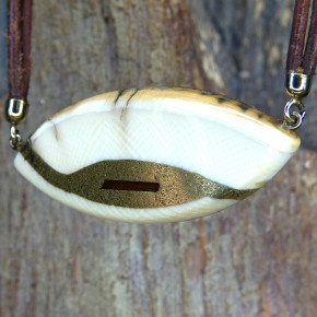 Mammut-Collier mit Bernstein