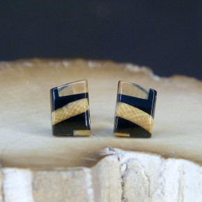 Mammut-Ohrstecker braun