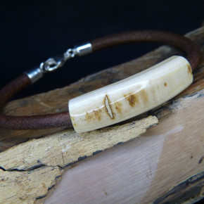 Lederarmband mit Mammutrinde