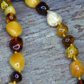 Bernsteinkette multicolor ca. 80cm