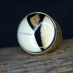 Edelstahlring vergoldet mit Mammut W20