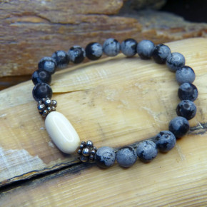 Armband Mammut/Silber/Obsedian