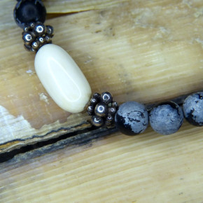 Armband Mammut/Silber/Obsedian