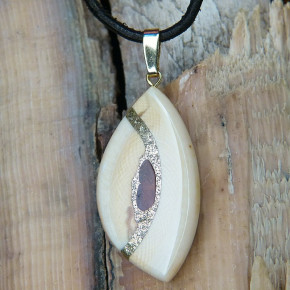 Mammut-Anhänger cremefarben mit Bernstein