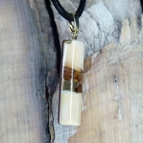 Stabanhänger aus Mammut mit Bernstein