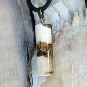 Stabanhänger aus Mammut mit Bernstein