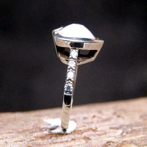 Silberring mit rosa Herz W55