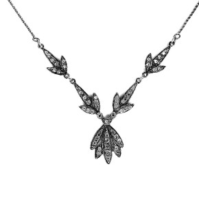 Silbercollier ArtDeco mit Zirkonia