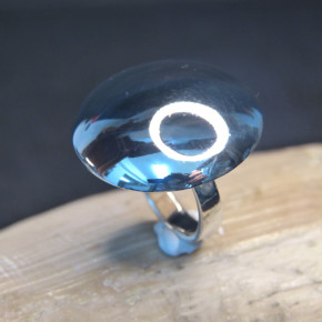 Silberring mit glänzender Kuppel W16,9