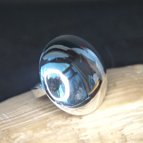 Silberring mit glänzender Kuppel W16,9