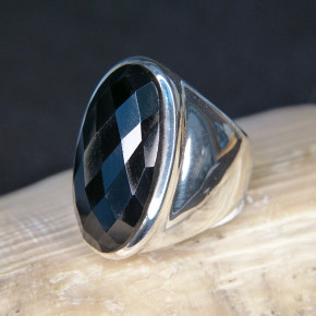 Silberring mit facettiertem Onyx W20