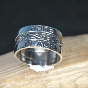 Silberring "HOPE - PEACE" W21